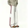 Pantalones deportivos estilo americano para hombre, pantalones largos holgados de otoño con caída, pantalones casuales de pierna ancha talla grande