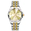 Reloj de Pulsera para Hombre de Moda Transfronteriza de Comercio Exterior, Luminoso, Resistente al Agua, Doble Calendario, Correa de Acero Inoxidable, Reloj de Cuarzo, Reloj de Pulsera para Hombre