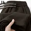 Pantalones casuales de patrón de trigo para hombre para primavera y otoño, transpirables, con caída, pierna ancha, corte recto holgado, resistentes a las arrugas, pantalones deportivos de moda