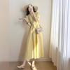 Verano 2024 Nuevo Descanso para el Té Temperamento Francés Alto Sentido Pequeño Súper Hada Estilo Mori Hermoso Vestido Amarillo Mujer