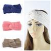 Cinturón de lana cruzada de punto nuevo europeo y americano, protector de orejas, diadema tejida a mano, accesorios para el cabello cálidos de moda para otoño e invierno.