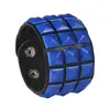 Pulsera ancha de PU cuadrada con remaches morados de 16 piezas para hombres y estudiantes, elegante y moderna, popular en línea, de nicho, simple, estilo europeo y americano