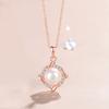 Internet Celebrity Windmill Four-leaf Clover Pearl Colar Mulheres Sterling Silver Estilo coreano ins Rose Gold Clavícula Chain Retro Diamond Pendant