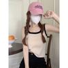 Estilo Chica Caliente Verano Nuevo Estilo Americano Ajustado Chaleco Ropa Interior Femenina Ropa Exterior Sentido del Diseño Sin Mangas de Punto con Tirantes Top Femenino