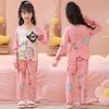 2026 Sudeste Asiático Comercio Exterior Nuevo Estilo Seda de Leche Cuello Redondo Manga Larga Pantalón Largo Conjunto de Pijama y Ropa de Casa para Niños y Niñas Venta al por Mayor