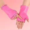 Guantes de Dedos de Cuero para Mujer Ciclismo Cómodos Guantes de Dedos Rectos de Cuero PU Entrenamiento Rendimiento Hip-Hop Guantes de Baile para Exteriores