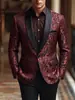 Estilo Otoño/Invierno para Hombres Europeos y Americanos Comercio Exterior Jacquard Diseño de Moda Ropa Formal Chaqueta de Traje con Cuello Chal para Hombre