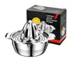 Exprimidor manual de acero inoxidable al por mayor para jugo de frutas, naranjas y limones, exprimidor portátil de prensa manual