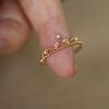 [Budapeste] Anel de zircônia microincrustada de luxo leve estilo francês feminino anel de coroa de luxo leve estilo princesa japonesa