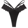 Ropa interior de cinturón fino transfronteriza para mujer talla grande bikini sexy ropa interior acanalada comercio exterior costura encaje ropa interior modeladora de cadera