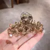 Pinza para el Cabello de Cristal de Gama Alta con Adornos de Diamantes de Lujo Ligero para Mujeres con Cabello Fino, Pinza Completa de Nuevo Estilo para la Parte Posterior de la Cabeza, Pinza para el Cabello Semiatado