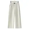 Dropshipping 2026 Verano Nuevos Pantalones Casuales de Cintura Elástica Pierna Ancha para Mujer, Holgados, Adelgazantes, Ligeros, Versátiles de Pierna Recta