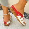 Novedad de Verano Moda Transfronteriza Zapatos de Mujer, Chanclas de Bloques de Color Talla Grande 2026, Sandalias Ligeras Casuales con Contraste de Color y Suela Gruesa