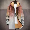 Chaqueta de Nuevo Estilo Transfronteriza con Patrones Multicolor, 36 Elementos, Cremallera, Cárdigan con Capucha, Abrigo de Algodón Polar Espeso de Invierno con Forro Amarillo