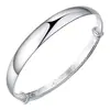 Pulsera de mujer chapada en plata de moda Pulsera abierta de plata lisa de concubina imperial coreana para mujer fábrica envío de primera mano