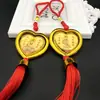 Colgante para Coche de Guanyin de Nanhai en Forma de Corazón con Cuentas Pandaman Joyería para Coche Espejo Retrovisor Colgante Seguro para Coche