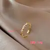 Anel Aberto Ajustável Símbolo do Dólar Luochen Sorte Luz Luxo Alto Padrão Elegante Exquisito Versátil Joia