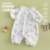 Macacão de verão sem costura para bebê menina, roupa de algodão puro para ar condicionado para sair, macacão estilo princesa para usar ao ar livre
