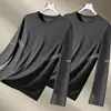 Camiseta esportiva casual masculina de manga longa estampada, moderna para adolescentes, adequada para todas as estações, gola redonda, top básico de manga longa