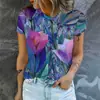 Ropa de Mujer Transfronteriza Amazon Nuevo Estilo de Verano Camiseta de Manga Corta con Cuello Redondo para Mujer Camiseta Holgada de Moda Fábrica de Origen Venta al por Mayor
