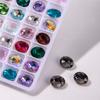 Taladro de Uñas Forma Ovalada de Huevo Huevo de Paloma Super Brillante K9 Vidrio Brillante Cristal Transparente Forma Puntiaguda Joyería para Uñas