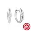 Pendientes simples minimalistas de hojas de plata de ley 925 con incrustaciones de diamantes geométricos, pendientes de alta gama de nicho de venta caliente transfronteriza europea y americana