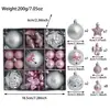 Nueva Decoración de Bolas de Navidad Transfronteriza Juego de Bolas de Plástico Bolas Pintadas Galvanizadas Decoración de Árbol de Navidad Adornos Colgantes Accesorios de Arreglo