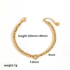 Pulseira Europeia e Americana Transfronteiriça de Aço Inoxidável Totalmente Cravejada com Diamantes Design de Nicho Estilo Luxo Leve Pulseira de Corrente de Tênis Cravejada com Zircônia Que Não Desbota