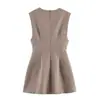 Comercio Exterior Transfronterizo Ropa de Mujer Primavera 2026 Nuevo Producto Estilo Francés Casual Vestido Corto Rayado de Cuello en V 2180338