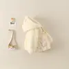 Elegante abrigo con forro de forro polar para niñas, nueva chaqueta peluda con capucha de dibujos animados para niños, prenda exterior de estilo dulce