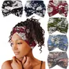 18cm Europeu e Americano Transfronteiriço Estampado Cruz Yoga Esportes Faixa de Cabelo Laço Nó Retrô Castanha Lado Largo Tie Dye Faixa de Cabeça Turbante