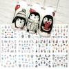Adesivos de nail art novos transfronteiriços atacado ins popular Natal inverno floco de neve desenho animado Urso Branco adesivos de unha