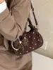 Bolso de mano de lunares de alta calidad, estilo vintage, para mujer, nueva colección de otoño 2026, bolso de hombro de gamuza para ir al trabajo