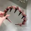 Diadema Coreana Super Hada de Gasa de Seda con Peine Dentado para Mujer, Diadema de Cristal de Gama Alta para Mostrar Volumen del Cabello, Presionar el Cabello, Accesorios para el Cabello para Exteriores