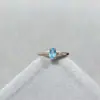 Anel de Apatita Natural Fresco e Natural, Estilo Super Luxuoso e Super Grande Tamanho da Pedra Principal 4*6mm Prata 925