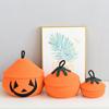 Cesta de Almacenamiento Tejida con Cuerda de Algodón Cubierta de Calabaza de Halloween Mesa de Sala de Estar Mesa de Centro Almacenamiento de Artículos Varios