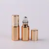 Frasco borrifador split de vidro galvanizado UV com esfera 5ml frasco esfera 10 ml logotipo impresso esfera óleo essencial orvalho puro frasco vazio