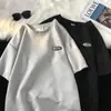 Camisa de manga corta oversize High Street gofrada casual de media manga liquidación retro americano verano pareja para elegir hombres