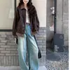 Ropa Femenina Retro Estilo Coreano 2026 Otoño Nuevas Llegadas Chaqueta de Cuero Chaqueta Casual Urbana Estilo Granja Corta
