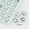 Dongzhou Broca Angular Retangular Broca de Bala de Gelo Broca Tridimensional Imitação de Corte Hua Galvanoplastia a Vácuo Prata Ornamentos para Unhas Acessórios Personalizado