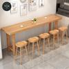 Mesa de bar y silla de madera maciza, combinación sencilla e informal, para restaurante, bar, tienda de té con leche, mesa alta de pared, mesa larga para el hogar