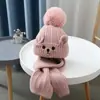 Conjunto Quente de Outono e Inverno para Crianças Médias e Grandes Conjunto de Cachecol Meninos Meninas Forro à Prova de Vento e Frio Chapéu de Lã Conjunto de Duas Peças Chapéu