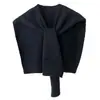 Chal Tejido Otoño Ropa Exterior para Mujer Oficina Color Sólido Hombro Moderno Nuevo Cálido Bufanda con Nudo Falso