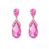 Pendientes de anillo con piedra de tesoro grande y colorido, estilo francés, ligeros, de lujo, combinables, de alta gama, con pequeños pendientes de cristal con fragancia, pendientes femeninos