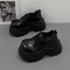 Sapatos Mocassins Cabeça Grande Femininos Estilo Britânico 2026 Temperamento Tendência Elegante Primavera Mais Vendido Sapatos Individuais Sola Grossa Aumentadores de Altura Sapatos Pequenos de Couro