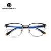 Gafas de montura de madera STUDIOMUKU cool con lente montura negra miopía ultraligeras montura retro de moda para hombres y mujeres