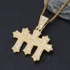 Collar de Hombre con Colgante de Cruz Retro Hip-Hop Europeo y Americano Mezclado con Circonita Cúbica Accesorios Versátiles Joyería Transfronteriza