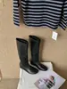 Botas Longas Redondas Retrô com Cano Reto 2026 Inverno Europeu e Americano Salto Escondido Botas Martin Botas Longas Preto Café Cáqui