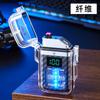 Encendedor electrónico TH613 transparente, resistente al agua y al viento, con pantalla digital y USB, venta al por mayor, venta transfronteriza.