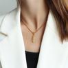 Accesorios estilo ins europeo y americano retrato reina colgante ovalado collar acero titanio chapado oro real 18K cadena clavícula P1016